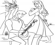Printable Phillip Playing Guitar for Aurora coloring pages
