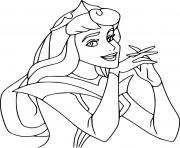 Printable Aurora is Thinking Disney Princess coloring pages