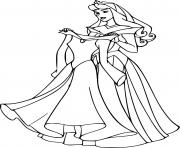 Printable Aurora Holds Her Dress Disney Princess coloring pages