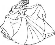 Printable Princess Aurora Dancing Happily coloring pages