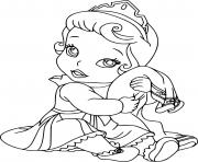 Printable Young Aurora Holds Her Dress coloring pages