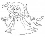 Printable vampire girl halloween coloring pages