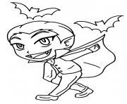 Printable young vampire and bats coloring pages