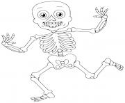 Printable Running skeleton a4 coloring pages
