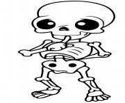Printable cute skeleton kid coloring pages
