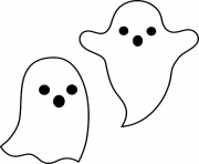 Printable two ghosts 31 october coloring pages