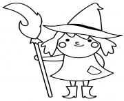 Printable cute witch halloween for kids coloring pages