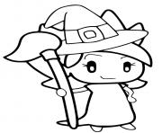 Printable easy cute witch coloring pages