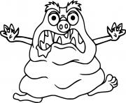 Printable Fat Scary Monster coloring pages