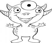 Printable Four Horns Scary Monster coloring pages