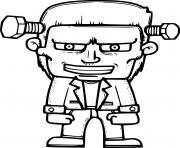Printable Cartoon Frankenstein in Suits coloring pages