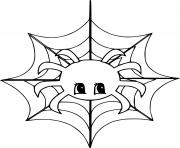Printable Cute Spider Spinning Web coloring pages