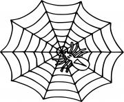 Printable Simple Spider on the Web coloring pages