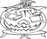 Printable Little Vampire on the Jack O Lantern coloring pages