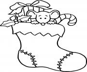 Printable Mouse in Stocking coloring pages