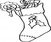 Printable Toy Lion in Stocking coloring pages