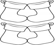 Printable Four Pairs of Blank Stockings coloring pages