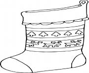 Printable Stocking with Reindeer Pattern coloring pages