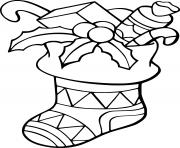 Printable Leafs Candy Canes in Stocking coloring pages