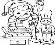 Printable Fat Elf is Making Toys coloring pages