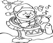 Printable Fat Elf Plays the Drum coloring pages