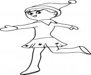 Printable Girl Elf Dancing coloring pages