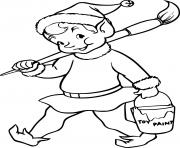 Printable Young Elf Go to Paint Toys coloring pages