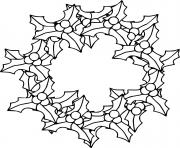 Printable Christmas Poinsettia Wreath coloring pages