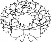 Printable Big Poinsettia Wreath coloring pages