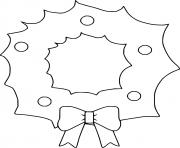 Printable Very Easy Christmas Wreath coloring pages