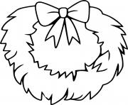 Printable Very Simple Christmas Wreath coloring pages