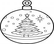 Printable Ornament with a Christmas Tree coloring pages