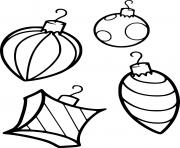 Printable Four Christmas Ornaments coloring pages