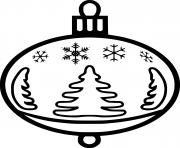 Printable Christmas Ornament with Snowflake  coloring pages