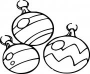 Printable Three Christmas Ornaments coloring pages