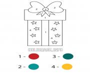 Printable easy christmas gift color by number coloring pages
