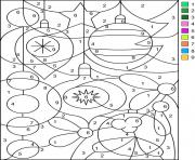 Printable Christmas ornaments Christmas tree color by number coloring pages