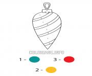 Printable christmas bauble with pattern color by number coloring pages