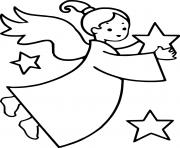 Printable Angel Holds a Star coloring pages