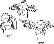 Printable Three Little Angels coloring pages