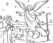 Printable Angel and Goatherds coloring pages