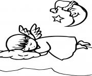 Printable Sleeping Angel coloring pages
