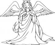 Printable Angel Holds a Candle coloring pages
