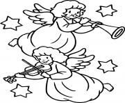 Printable Angels Playing Musical Instruments coloring pages
