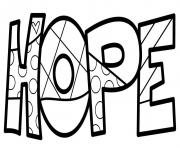 Printable hope by britto coloring pages