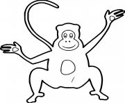 Printable Monkey Clapping Hands coloring pages