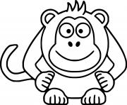 Printable Very Funny Monkey coloring pages