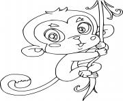 Printable Monkey Climbing a Vine coloring pages