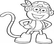 Printable Monkey Dora Boots Pirate coloring pages