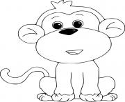 Printable Cute Cartoon Monkey coloring pages